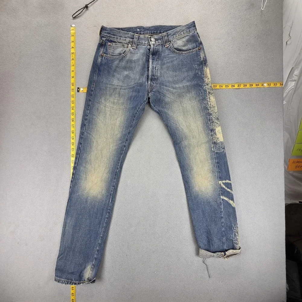 Vintage Levis 501 Jeans Mens‎ Blue Selvedge Button Fly Made USA Fits 30x32